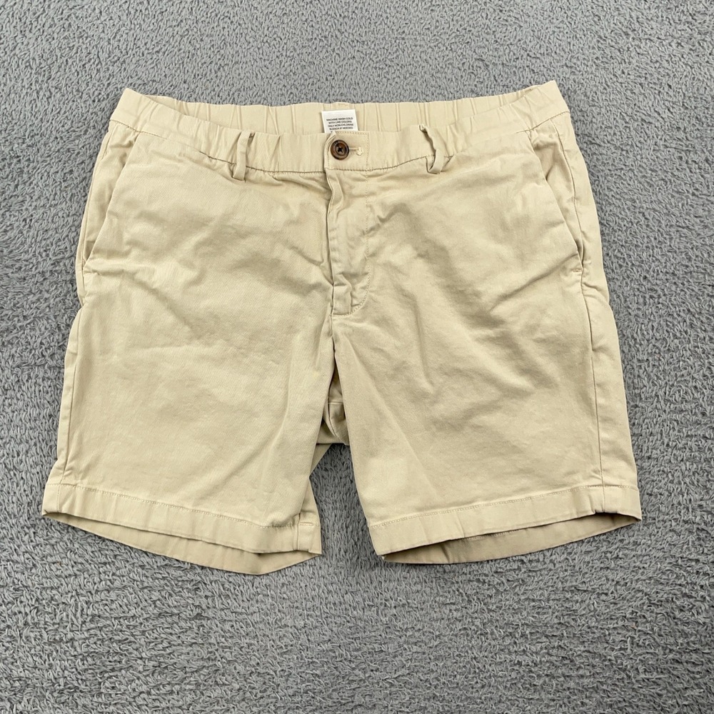 Bearbottom Shorts Mens Medium Tan Chino Stretch 7" Flat Front Casual Summer